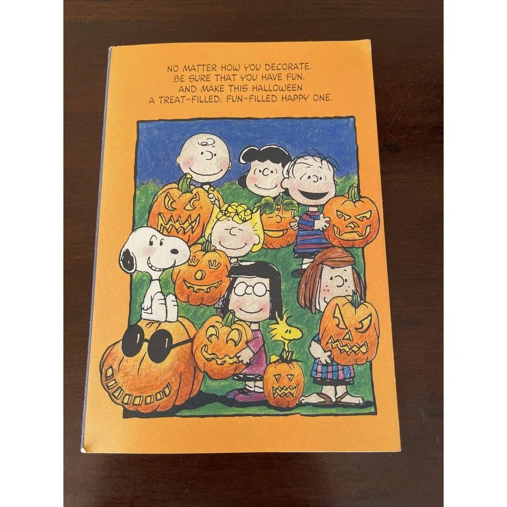 Vintage Hallmark Peanuts Halloween Greeting Card Folding Pumpkin Patch‎ Unused